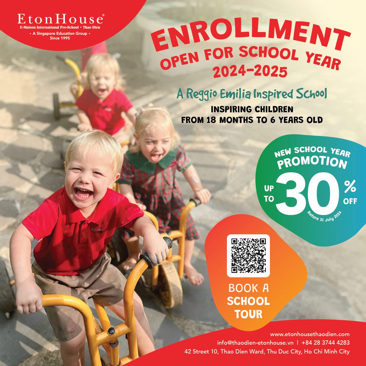 ETONHOUSE PROMOTION UP TO 30% OFF FOR THE NEW SCHOOL YEAR 2024-2025
